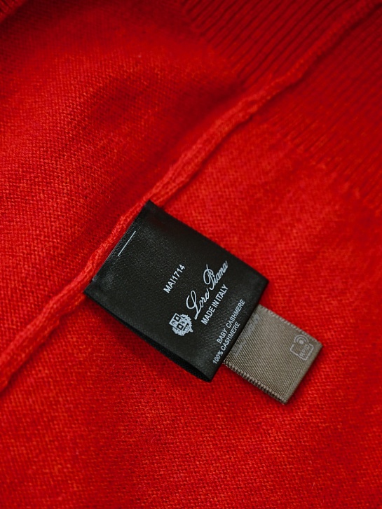 Красное поло с длинным рукавом Loro Piana premium