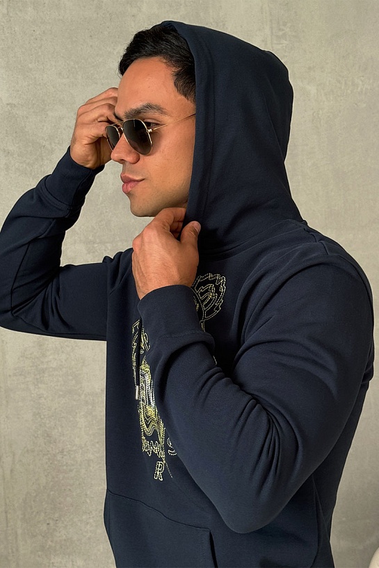 Тёмно-синее худи Kenzo Tiger Head embroidered