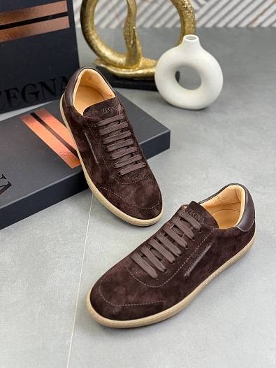 Мужские замшевые кроссовки Zegna "232"   