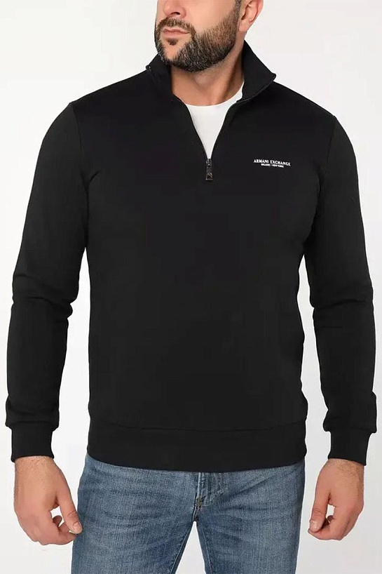 Мужской джемпер Armani Exchange zip-neck - Black