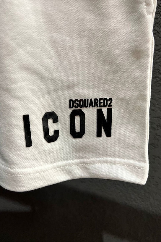 Мужские белые шорты Dsquared2 ICON-logo