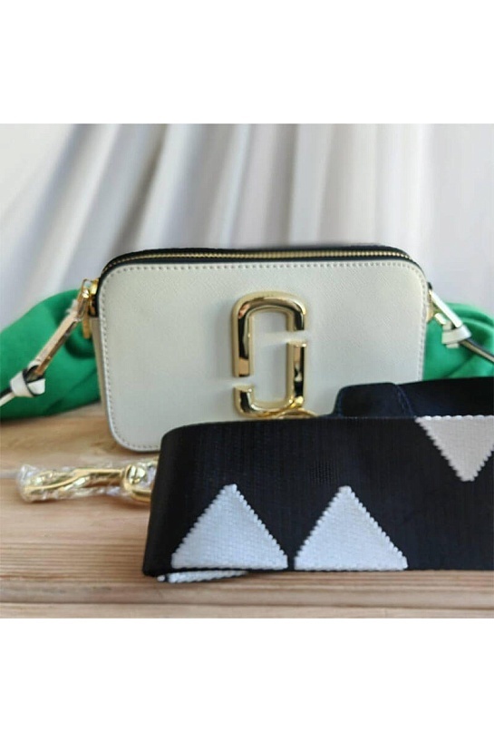 Кожаная сумка Marc Jacobs Snapshot 19x11 см - White