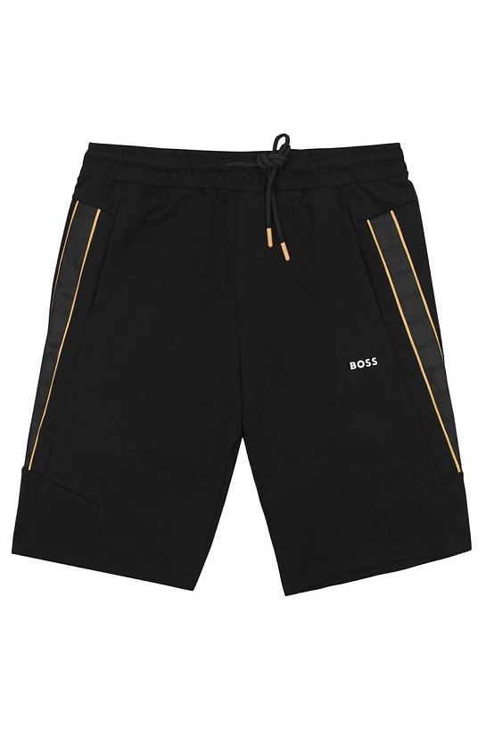 Мужские чёрные шорты Hugo Boss taped logo