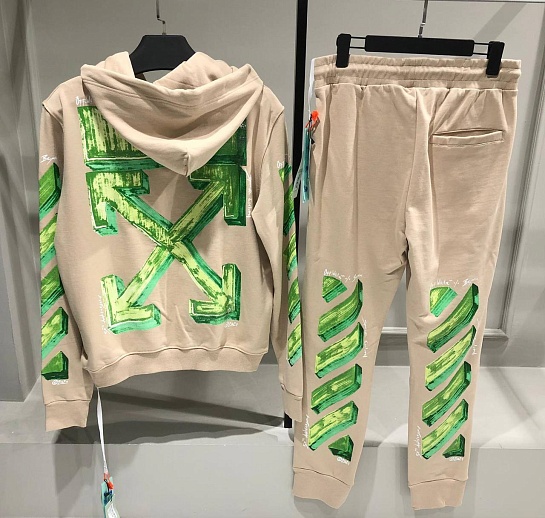 Мужские бежевые штаны Off-White Marker Arrow 