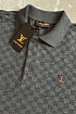 Мужское брендовое поло Louis Vuitton серого цвета