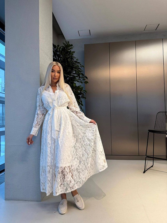 Женское кружевное платье белого цвета Zimmermann premium