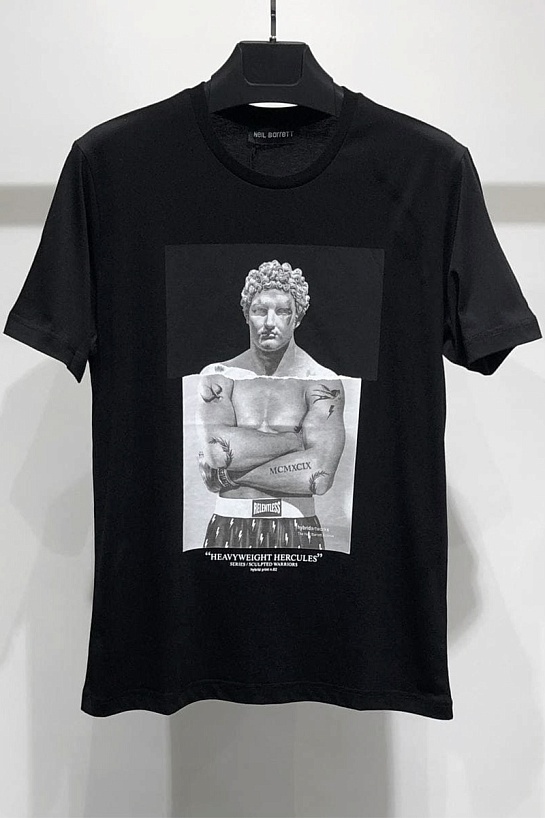 Чёрная мужская футболка Neil Barrett "Heavyweight Hercules"