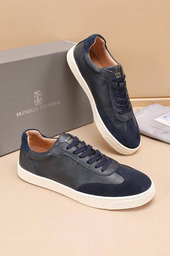 Комбинированные кроссовки Brunello Cucinelli low-top - Navy