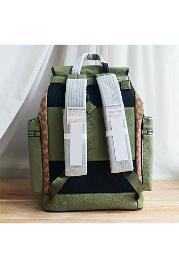 Кожаный рюкзак Coach - Green 45x30 см   