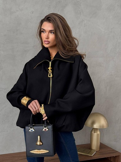 Женская куртка чёрного цвета Schiaparelli premium   