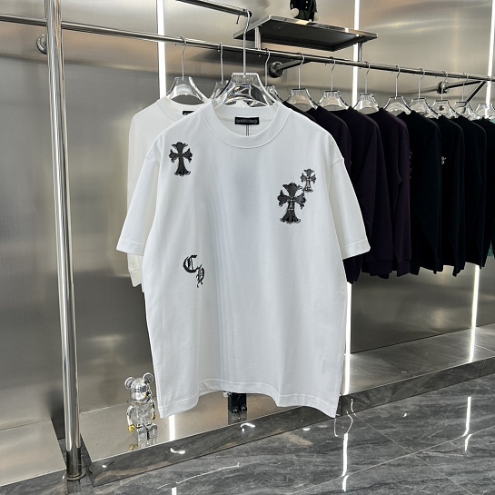 Белая оверсайз футболка Chrome Hearts Premium