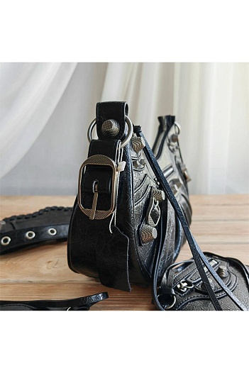 Кожаная сумка Balenciaga Le Cagole Small - Black 40x16 см   