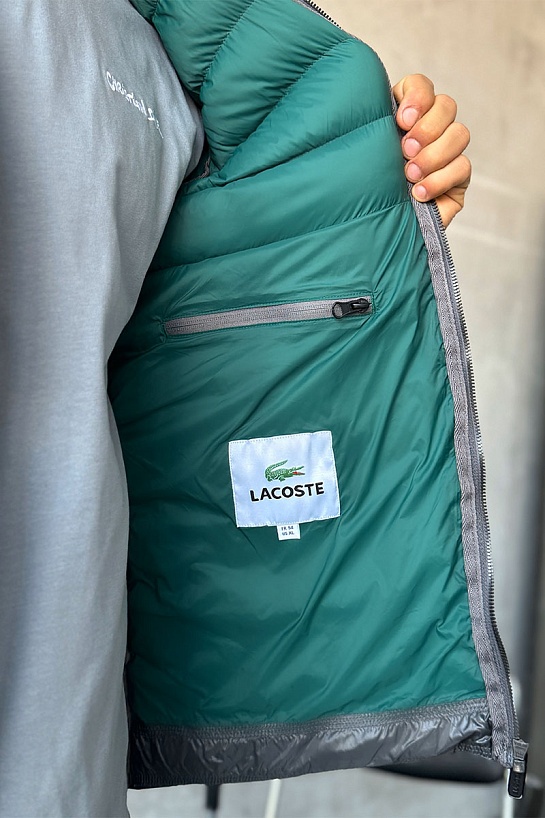 Мужская серая куртка Lacoste logo-patch