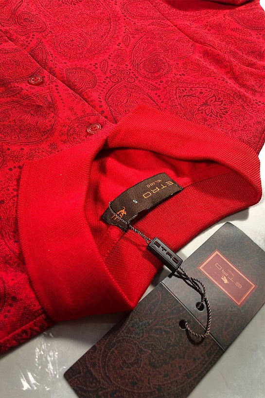 Классическое мужское поло Etro красного цвета