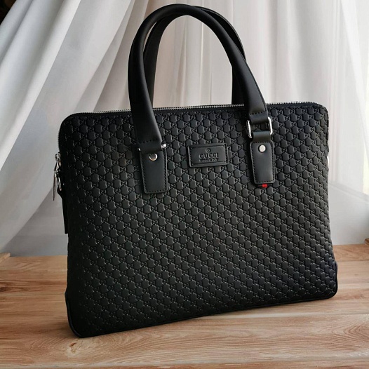 Кожаная сумка Gucci GG Supreme briefcase 38х28 см   