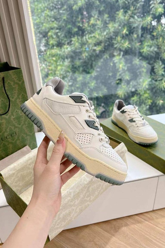 Женские кроссовки Gucci Premium - White / Green