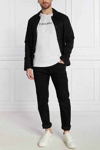 Мужская белая футболка Calvin Klein logo-print   