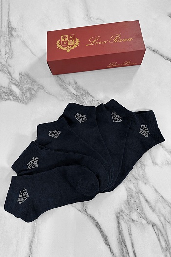 Комплект синих носков Loro Piana grey logo   