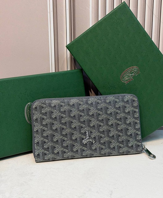 Кожаное портмоне Goyard Matignon GM premium 20x11x2.3 см
