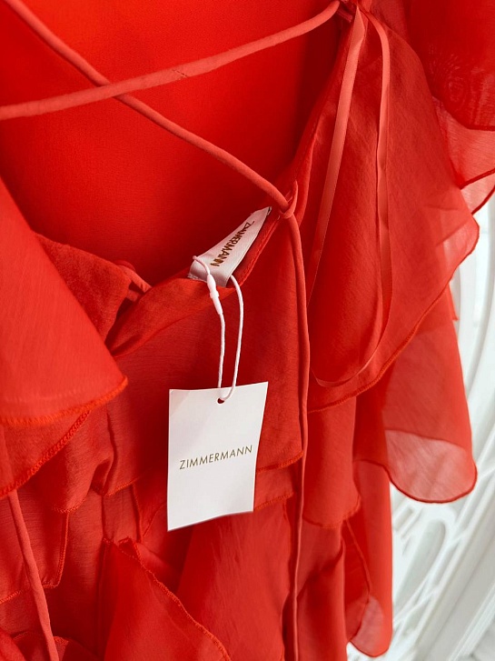 Женское воздушное платье красного цвета Zimmermann