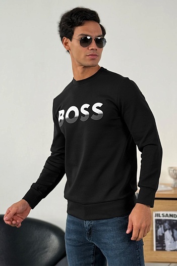 Чёрный свитшот Hugo Boss Salbo 1 Logo-print   