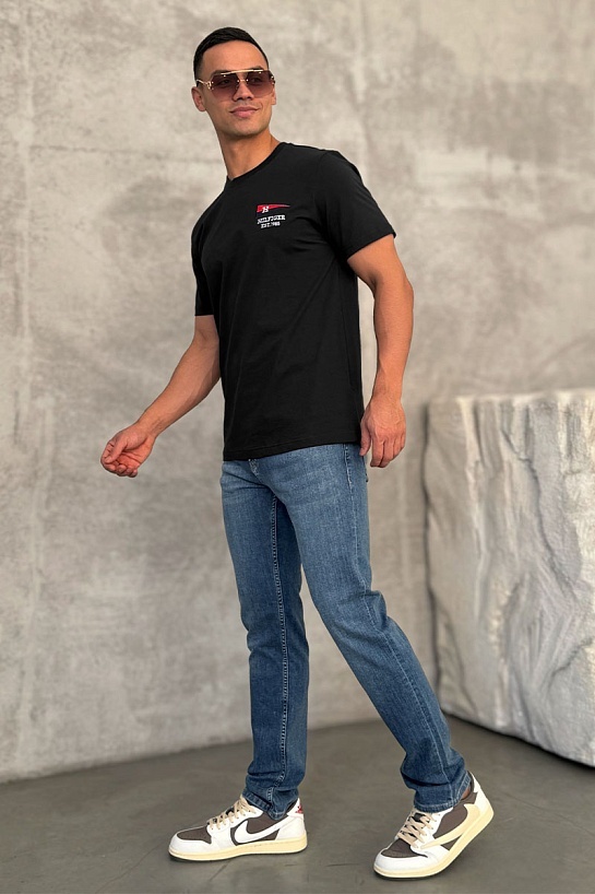 Мужская футболка Tommy Hilfiger flag logo - Black