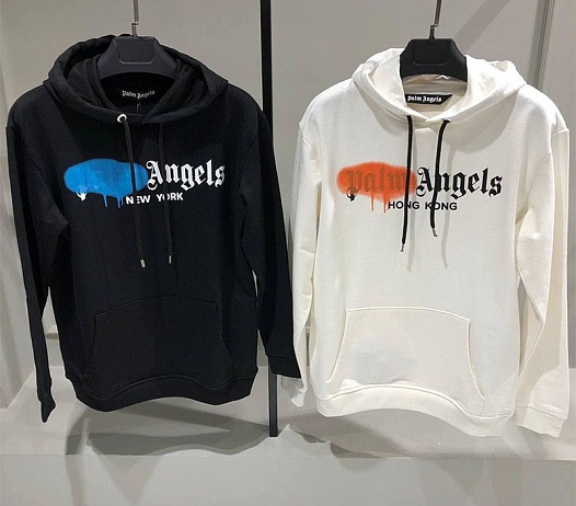 Оверсайз худи Palm Angels "Hong Kong" - White / Orange   