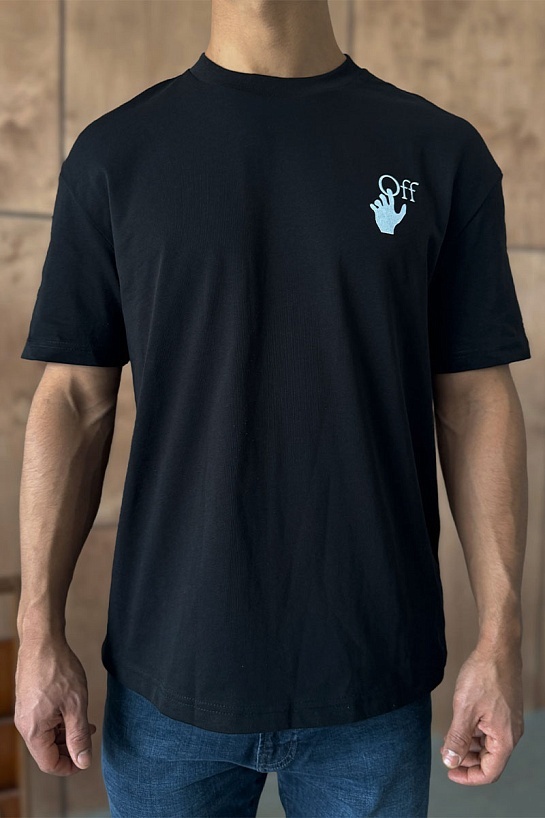 Чёрная оверсайз футболка Off-White Bubble Arrows