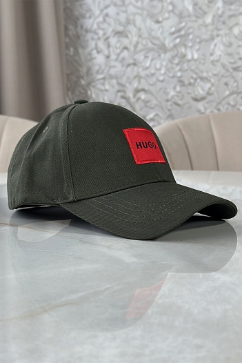 Мужская бейсболка цвета хаки Hugo Boss logo-patch   