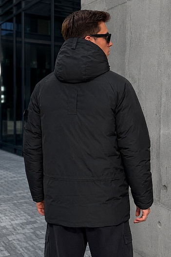 Парка чёрного цвета Stone Island compass-patch   