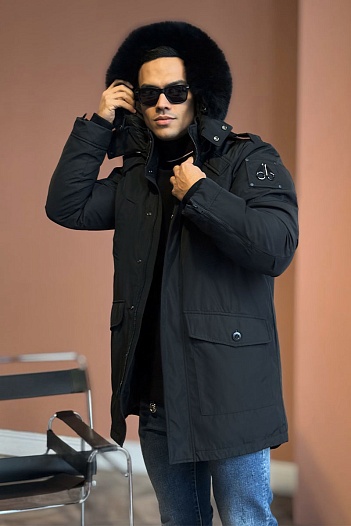 Парка чёрного цвета Moose Knuckles Gold Series Stag Lake   