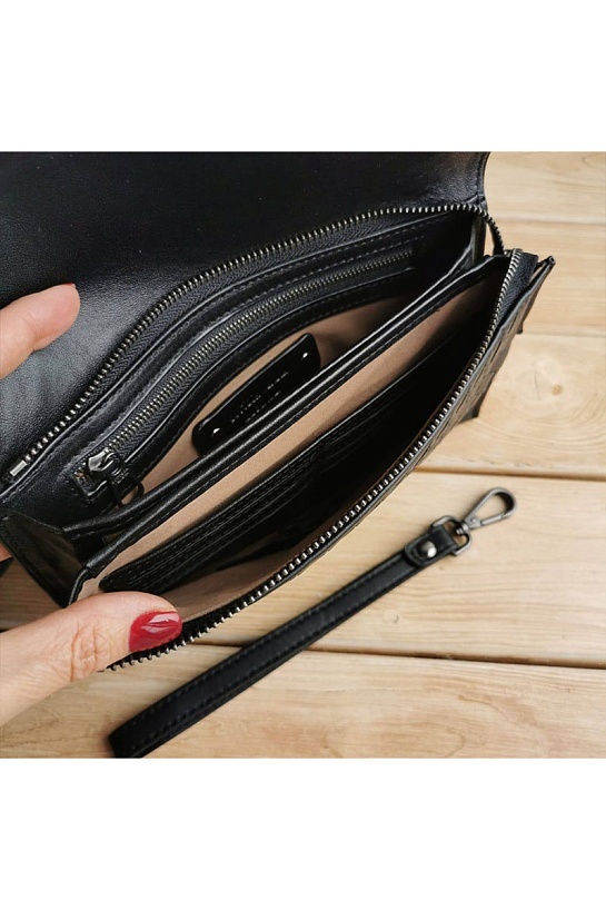 Кожаная барсетка Bottega Veneta Intrecciato 23.5x14.5 см