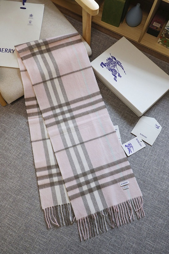 Шарф Burberry two-tone Check premium 168x30 см - Pink