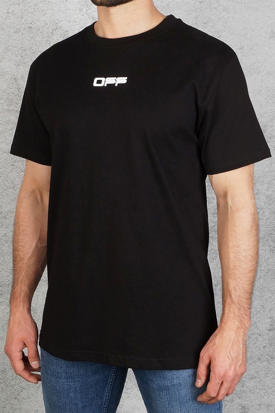 Чёрная оверсайз футболка Off-White "Cabin Baggage"