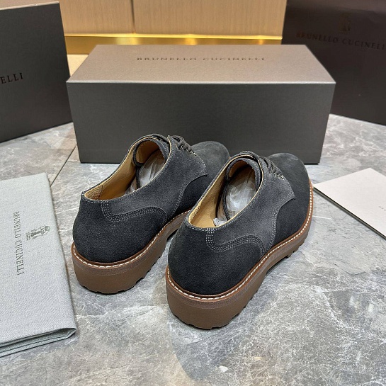 Замшевые ботинки Brunello Cucinelli серого цвета