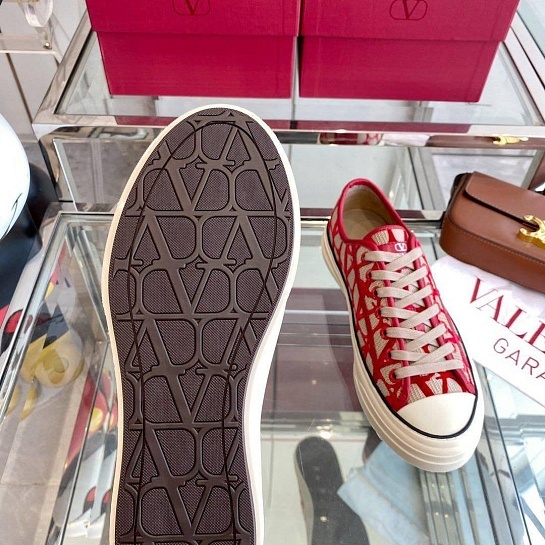 Женские кеды Valentino Toile Iconographe Totaloop Premium - Red