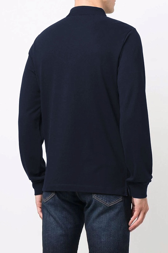 Поло с длинным рукавом Stone Island logo-patch - Navy