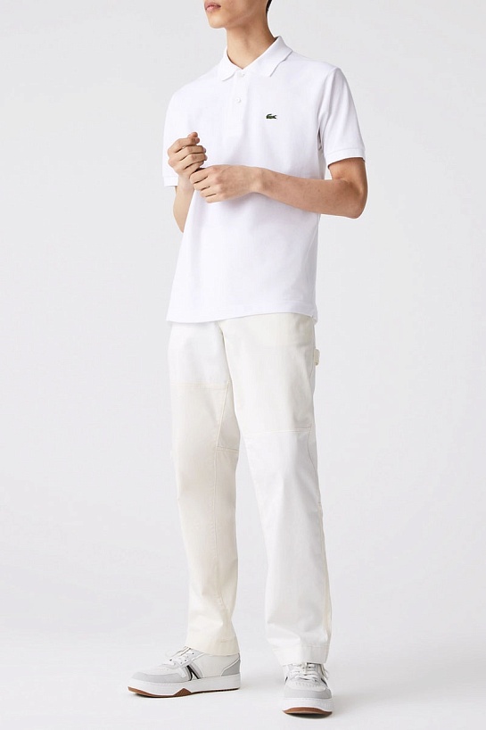 Мужское белое поло Lacoste Classic Fit