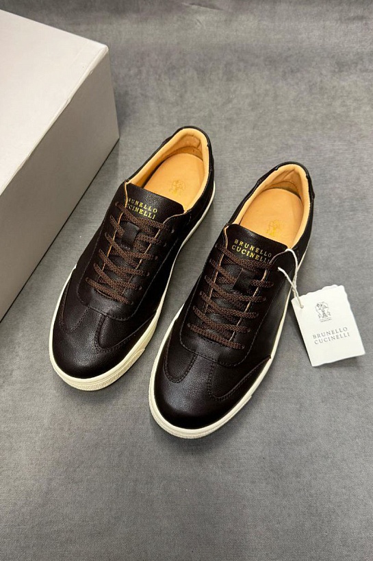 Мужские кожаные кроссовки Brunello Cucinelli