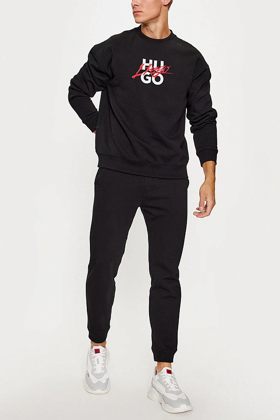 Мужской чёрный свитшот Hugo Boss Dlogonty