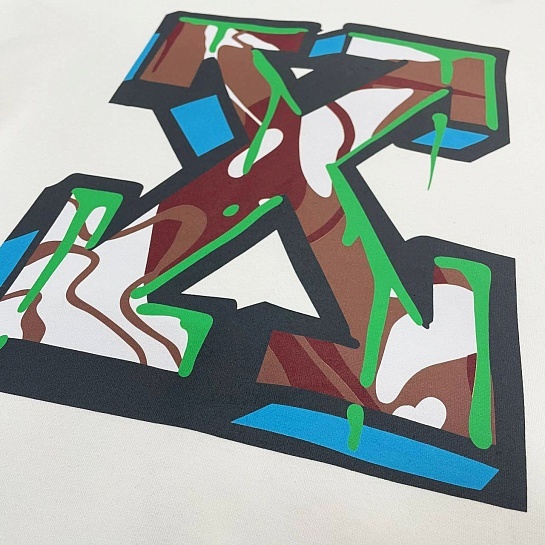 Мужское белое худи Off-White Arrows logo-print