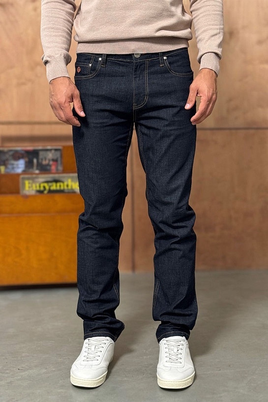 Мужские джинсы тёмно-синего цвета Loro Piana regular fit