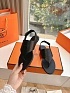 Женские кожаные сандалии Hermes Premium - Black