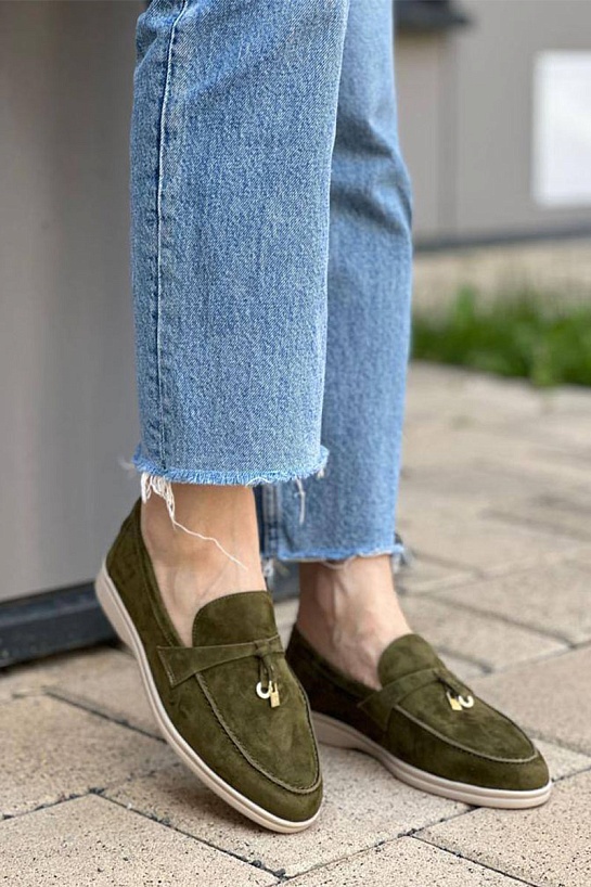 Женские замшевые лоферы Loro Piana Open Walk