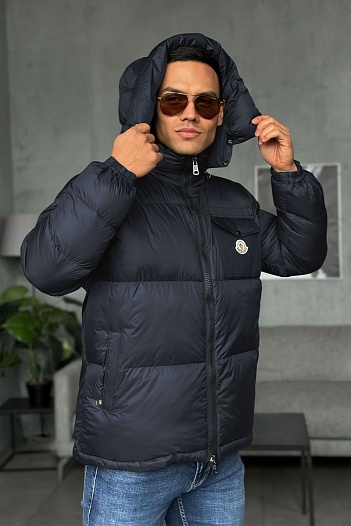 Мужская куртка Moncler тёмно-синего цвета   