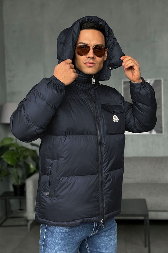 Мужская куртка Moncler тёмно-синего цвета