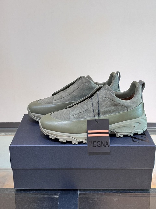 Мужские кроссовки Zegna Triple Stitch Monte - Green