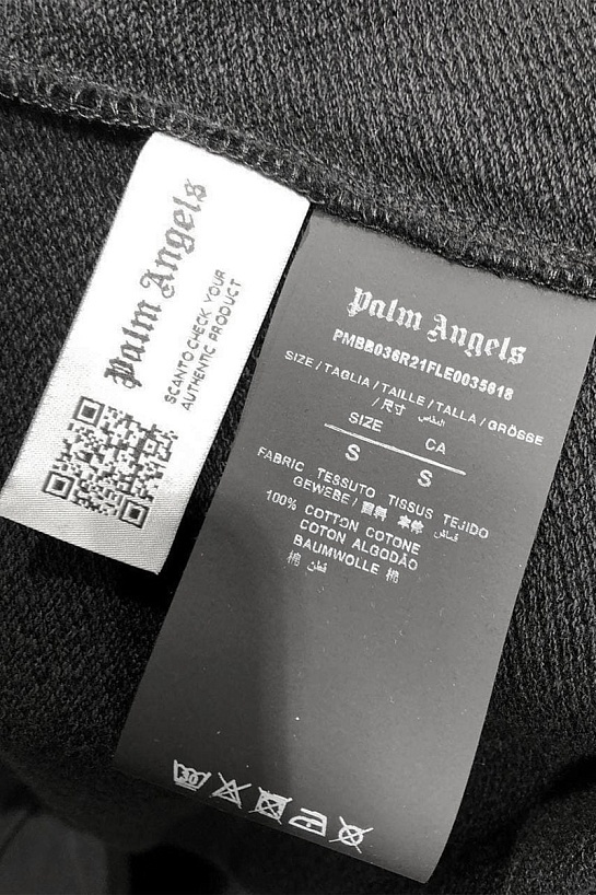 Оверсайз худи Palm Angels Vertical Logo - Black