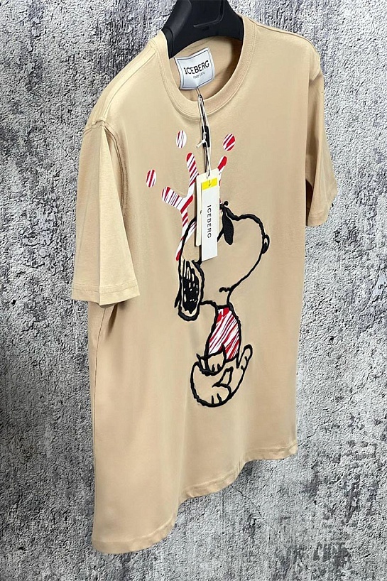 Мужская футболка Iceberg embroidered Snoopy - Beige