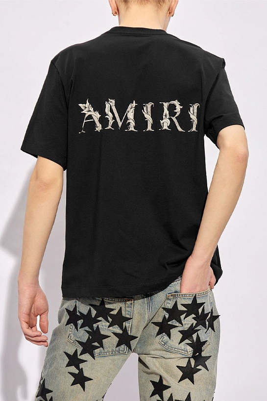 Мужская чёрная футболка Amiri Baroque